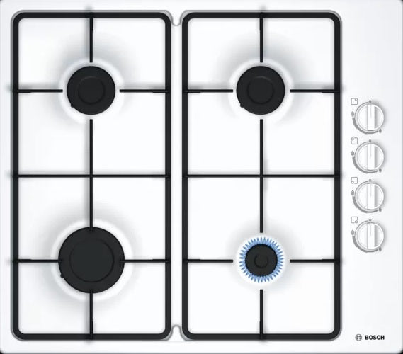 Bosch PBP6B2B60 - White 4 Zone Gas Hob