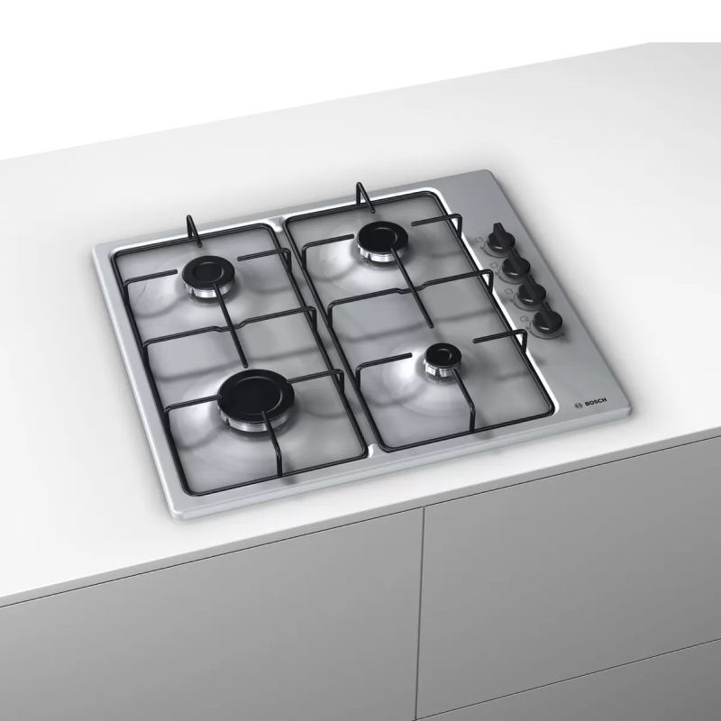 Bosch PBP6B5B80 - Stainless steel 4 Zone Gas Hob