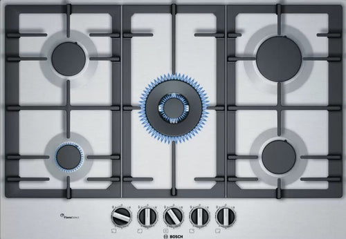 Bosch Series 6 PCQ7A5B90 - Stainless steel 5 Zone Gas Hob - Display