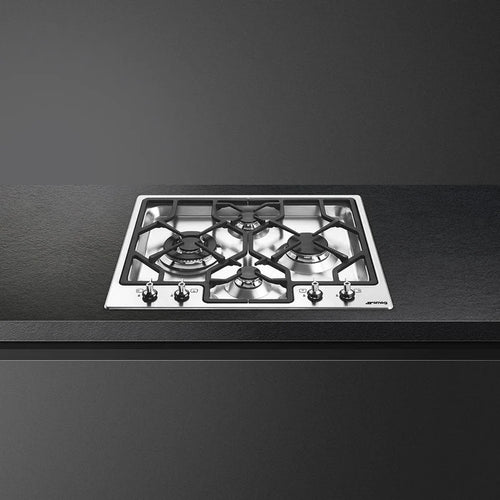 Smeg PGF64-4 - Stainless Steel 4 Burner Gas Hob - 62cm