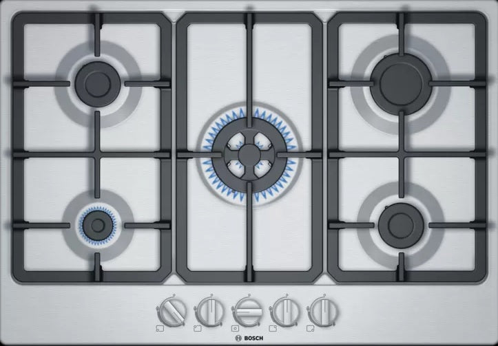 Bosch PGQ7B5B90 - Stainless steel 5 Zone Gas Hob