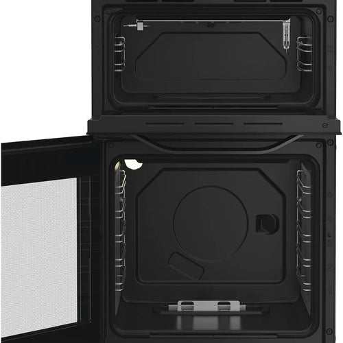 Hotpoint HTG5GCB - Black Gas Cooker - 59L Double Oven - A+ Energy - Display