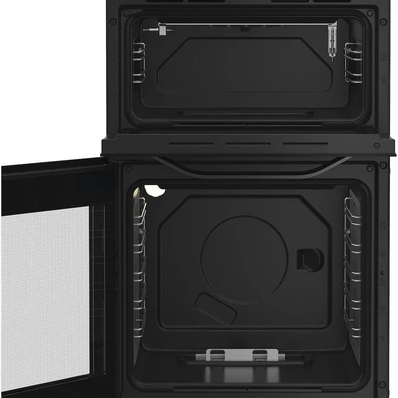 Hotpoint HTG5GCB - Black Gas Cooker - 59L Double Oven - A+ Energy - Display