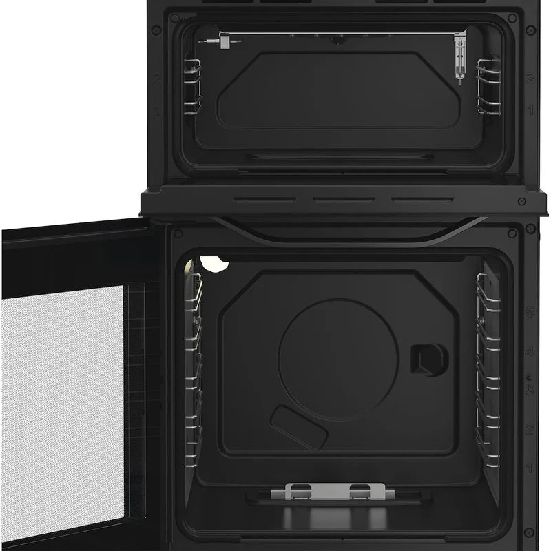 Hotpoint HTG5GCB - Black Gas Cooker - 59L Double Oven - A+ Energy