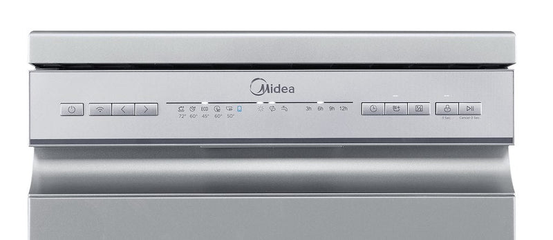 Midea MDWEF1034C(S)-WG-UK - Silver Freestanding Dishwasher - Display