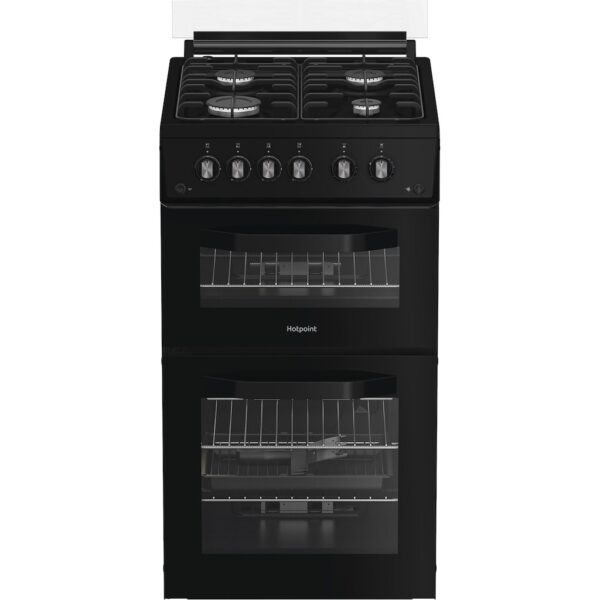 Hotpoint HDG5GCB - Black 50cm Gas Double Cooker - 59L - A+ Energy