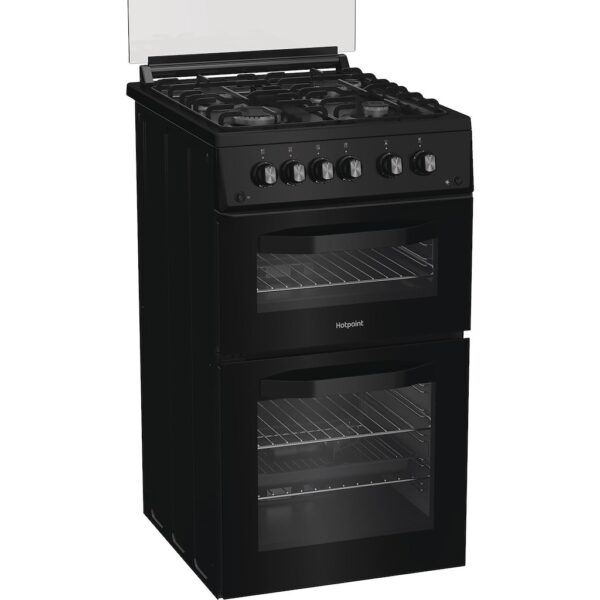 Hotpoint HDG5GCB - Black 50cm Gas Double Cooker - 59L - A+ Energy