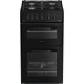 Hotpoint HTG5GCB - Black Gas Cooker - 59L Double Oven - A+ Energy