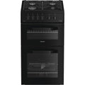 Hotpoint HTG5GCB - Black Gas Cooker - 59L Double Oven - A+ Energy - Display