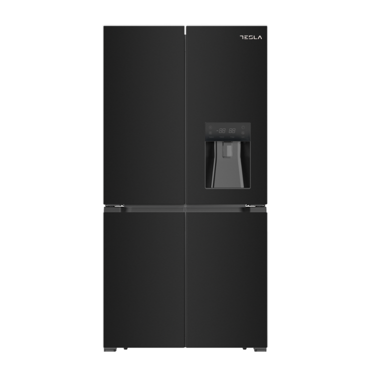 Tesla T560FDB - Black American Fridge Freezer - 560L - E Energy Rating