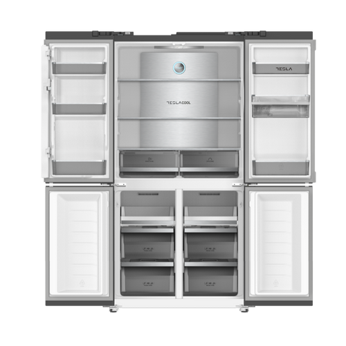 Tesla T560FDB - Black American Fridge Freezer - 560L - E Energy Rating - Display