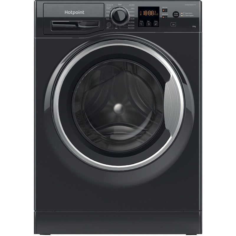 Hotpoint NSWM 1046 BS UK - Black Freestanding 10KG Washing Machine - 1400 RPM - A energy