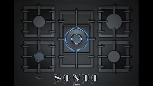 Bosch PPQ7A6B90 - Black 5 Zone Gas Hob