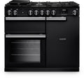 Rangemaster PR100DFPCBL/CM1 - Black 100cm Range Cooker - 5 Burners Gas Hob - A energy
