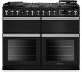 Rangemaster PRDLB110DFPCBL/CM1 - Black 143KG Dual Fuel Range Cooker - 7 Cooking Zones - A energy
