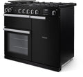 Rangemaster PR100DFPCBL/CM1 - Black 100cm Range Cooker - 5 Burners Gas Hob - A energy