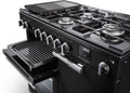 Rangemaster PR100DFPCBL/CM1 - Black 100cm Range Cooker - 5 Burners Gas Hob - A energy