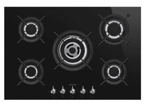 Smeg PV375CN - Black 5 Zone Gas Hob