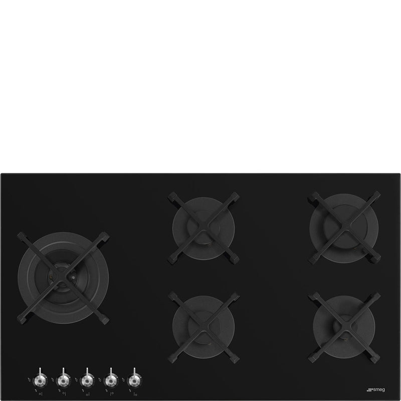 Smeg PV395LN - Black 5 Zone Gas Hob