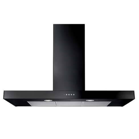 Rangemaster UHDF100BL - Black 100CM Chimney Hood - B Energy Rating