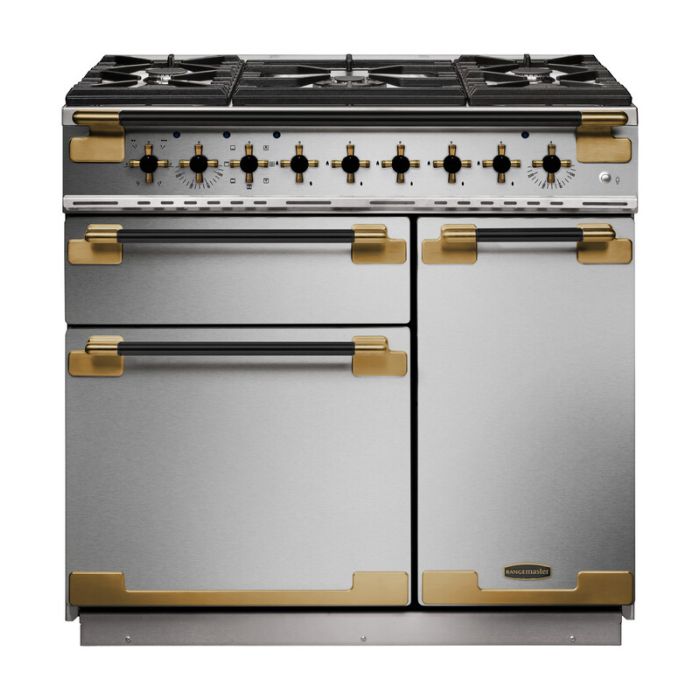 Rangemaster ELS90DFFSS/BE - Stainless Steel 90cm Range Cooker - Dual Fuel - Double Oven - A Energy