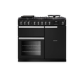 Rangemaster PRDLO110DFPCBL/CM1 - Black 110cm Dual Fuel Range Cooker - 7 Burners - A energy