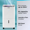 Daewoo COL1671GE - White 16L Dehumidifier with Air Purifier