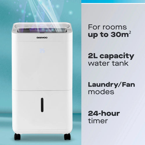 Daewoo COL1671GE - White 16L Dehumidifier with Air Purifier - Display