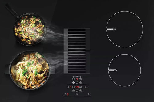 Cata UBDD75LC - 77cm Induction Hob with Downdraft Extraction – Black Glass