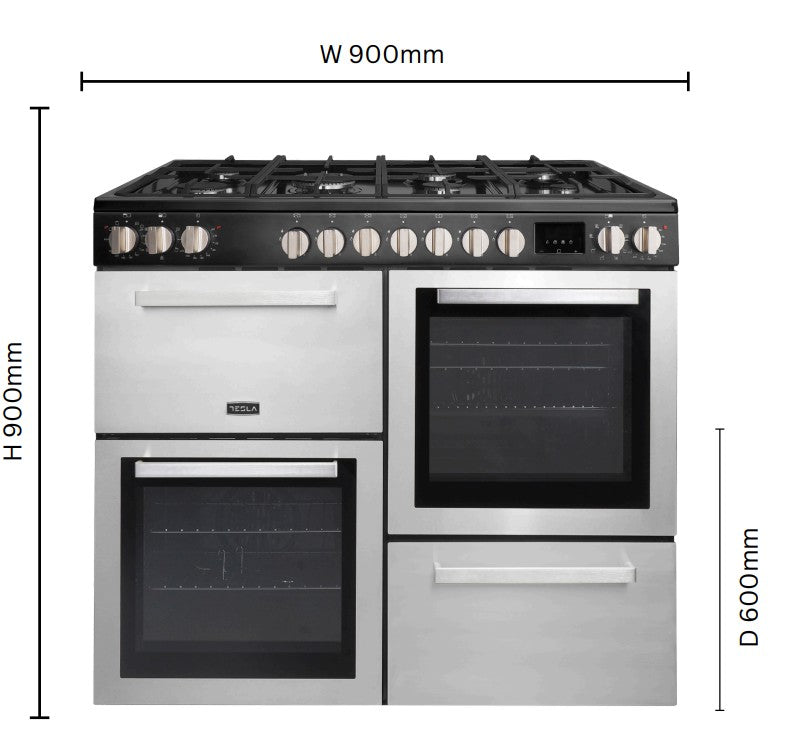 Tesla T100MCDFRCSS  - 100cm Multi Cavity Dual Fuel Range Cooker