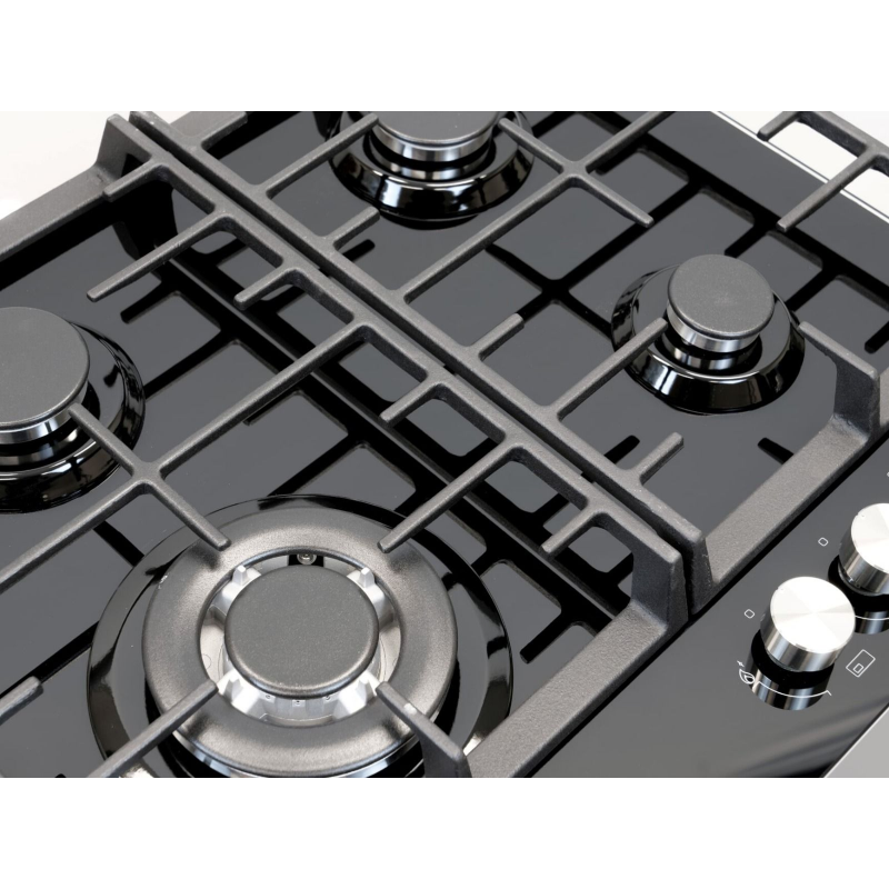 Teknix SCGH61B - Black 4 Zone Gas Hob