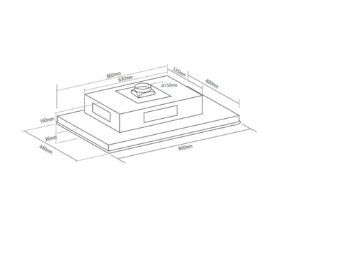 Caple CE903WH - White Glass 90cm Ceiling Extractor