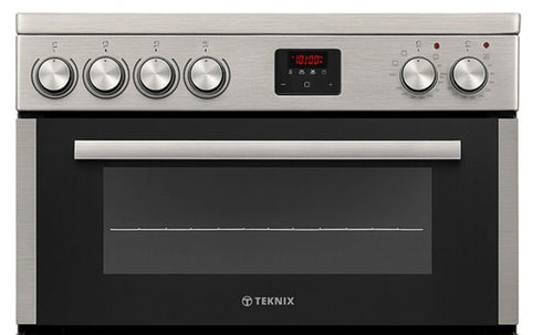 Teknix TKED64X Stainless Steel Ceramic Cooker - Double Oven, 60cm - A energy