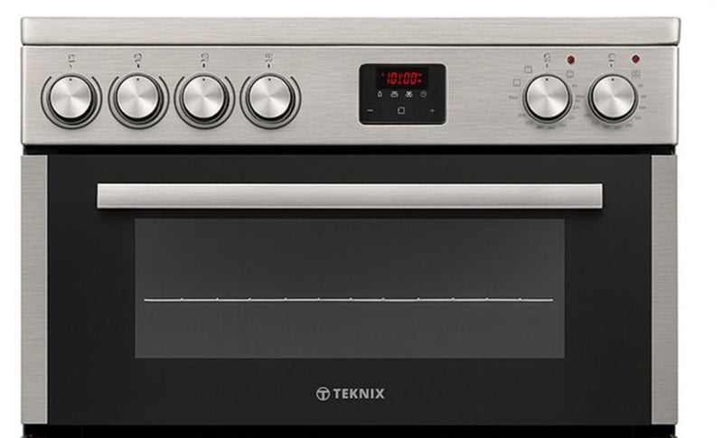 Teknix TKED64X Stainless Steel Ceramic Cooker - Double Oven, 60cm - A energy