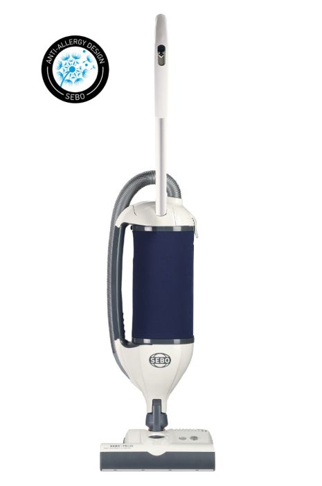 SEBO FELIX - Arctic White/Navy Blue Vacuum Cleaner - S-Class Filtration - A energy