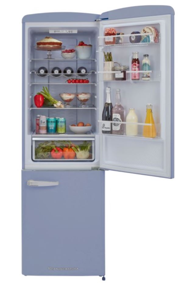 CDA FLORENCE SEA HOLLY - Blue Freestanding 60/40 Frost Free Fridge Freezer