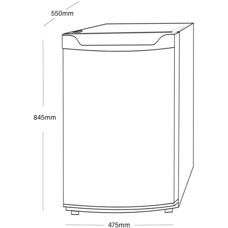 sia LFIWH - White Undercounter Fridge - F energy