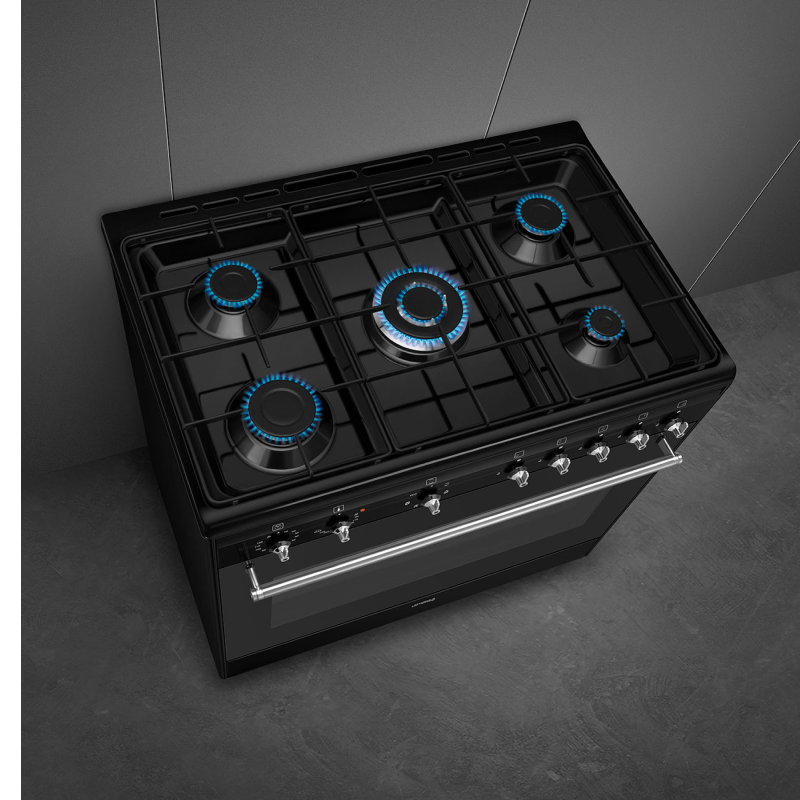 Smeg CX91GMBL - Black Dual Fuel Cooker - A energy