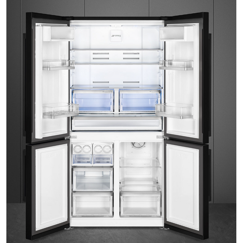 Smeg FQ60NDF - Black American Frost Free Fridge Freezer - F energy
