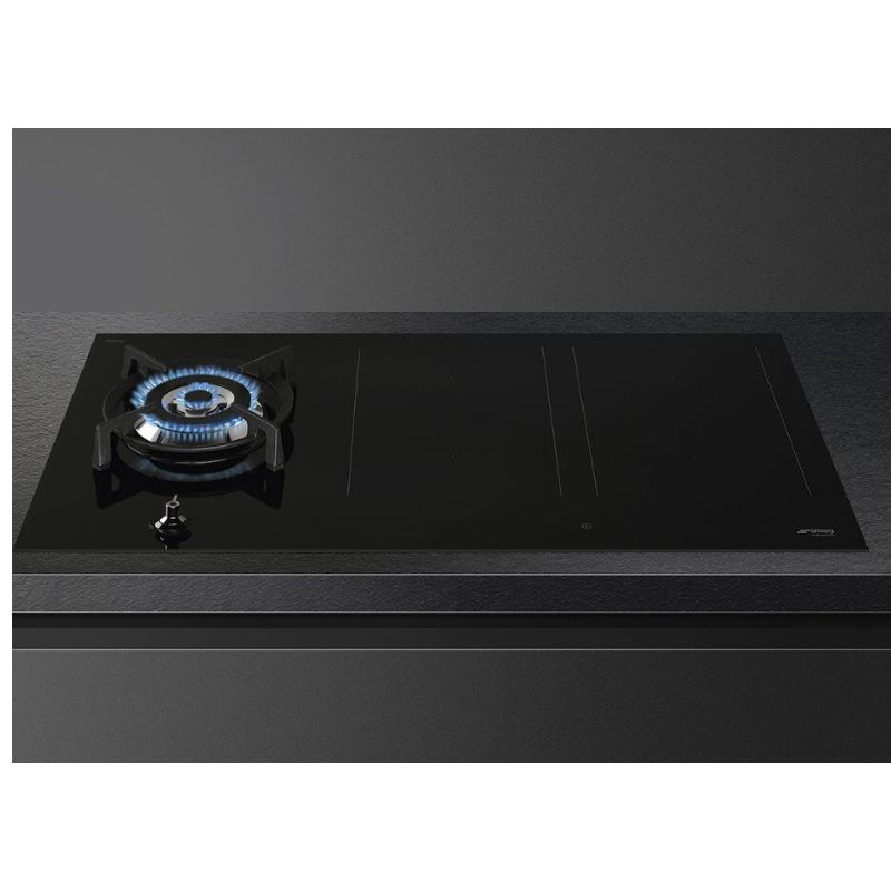 Smeg PM3953D - Black 5 Zone Dual Fuel Hob