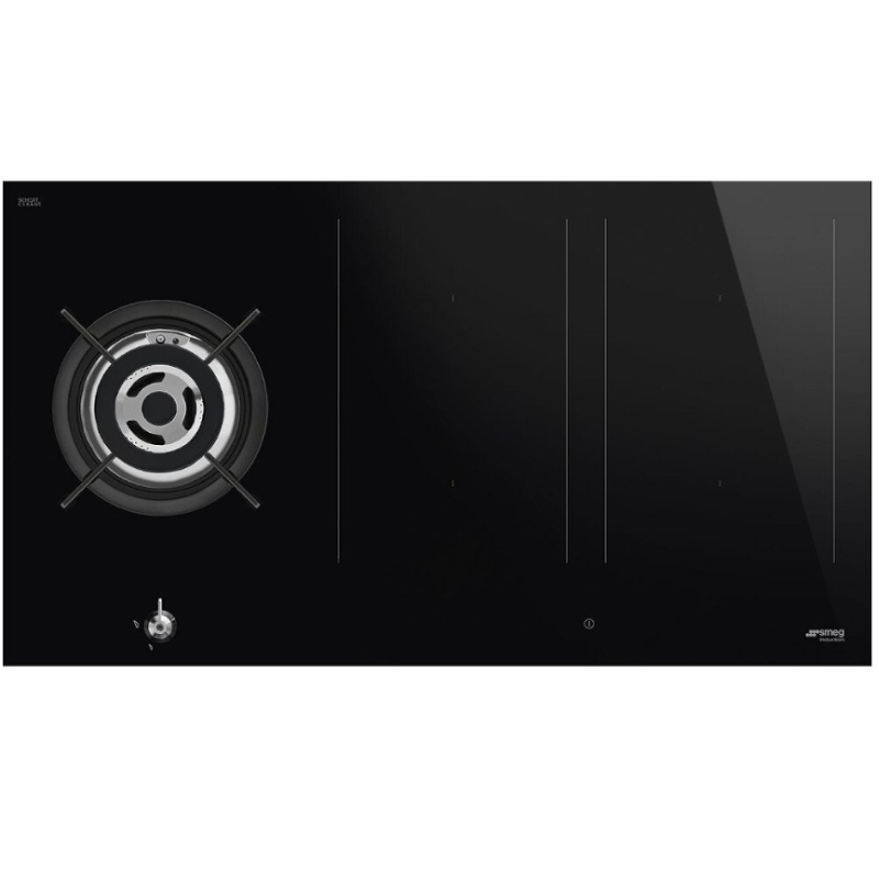 Smeg PM3953D Black 5 Zone Dual Fuel Hob Appliance World Smeg PM3953D Black 5 Zone Dual Fuel Hob Appliance World