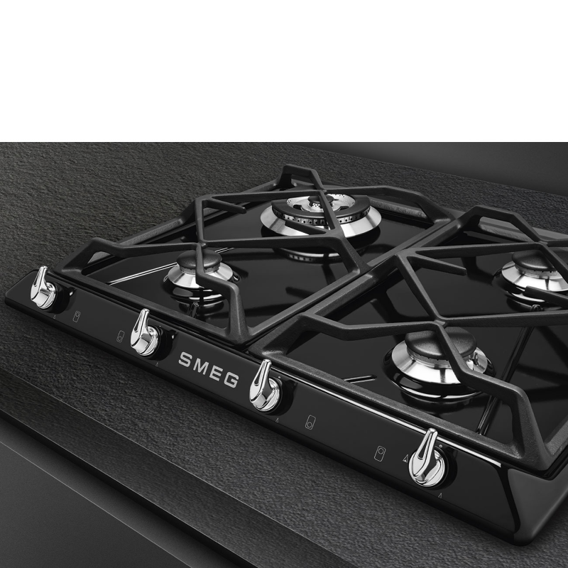 Smeg SR964NGH - Black 4 Zone Gas Hob