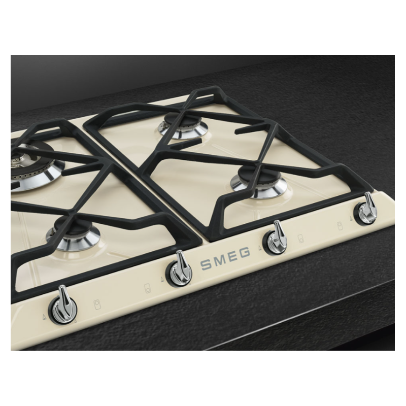 Smeg SR964PGH - Cream 4 Zone Gas Hob