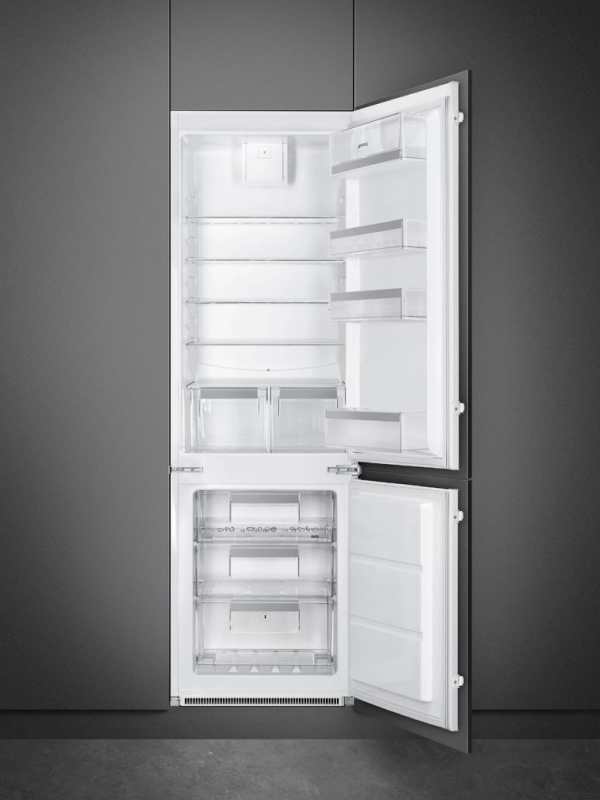 Smeg UKC8173N1F - White Integrated Frost Free Fridge Freezer - F energy