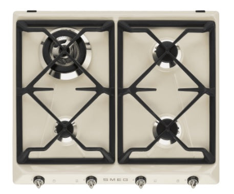 Smeg SR964PGH - Cream 4 Zone Gas Hob