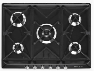 Smeg SR975NGH - Black 5 Zone Gas Hob