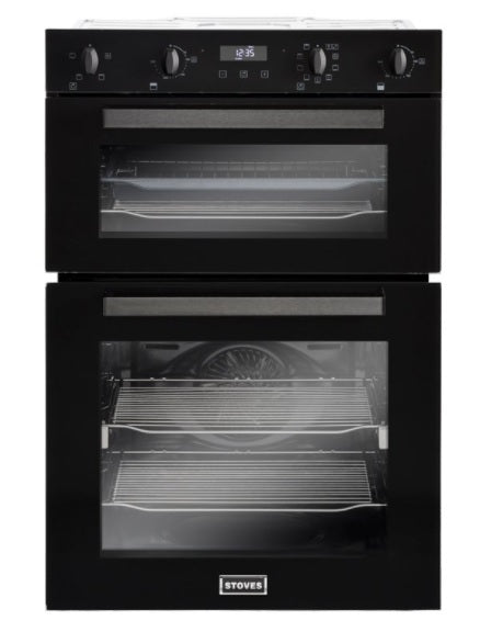 Stoves ST BI902MFCT Blk - Black Built in Electric Double Oven - A energy