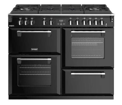 Stoves ST RICH DX S1100DF GTG BK - Black 6 Zone Dual Fuel Cooker - A energy