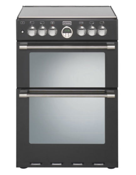 Stoves ST STERLING 600DF Blk - Black 4 Zone Dual Fuel Cooker - A energy