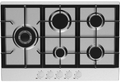 Statesman GH175SS 75cm 5-Zone Gas Hob - Stainlesss Steel Glass